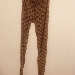 Gucci Beige and Brown Patterned stocking tights